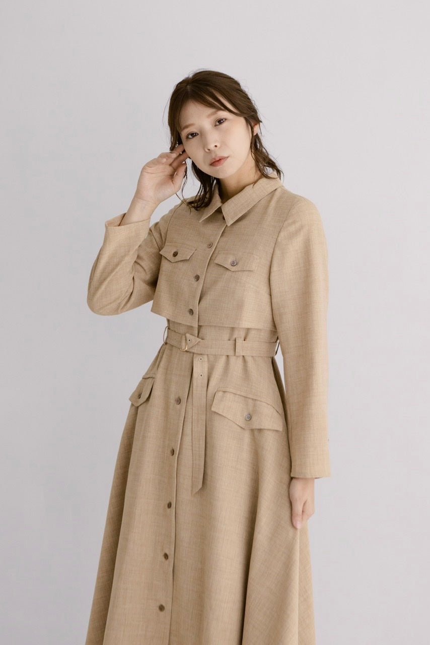 【Ruimeme】〈Manon〉docking flare dress / Beige