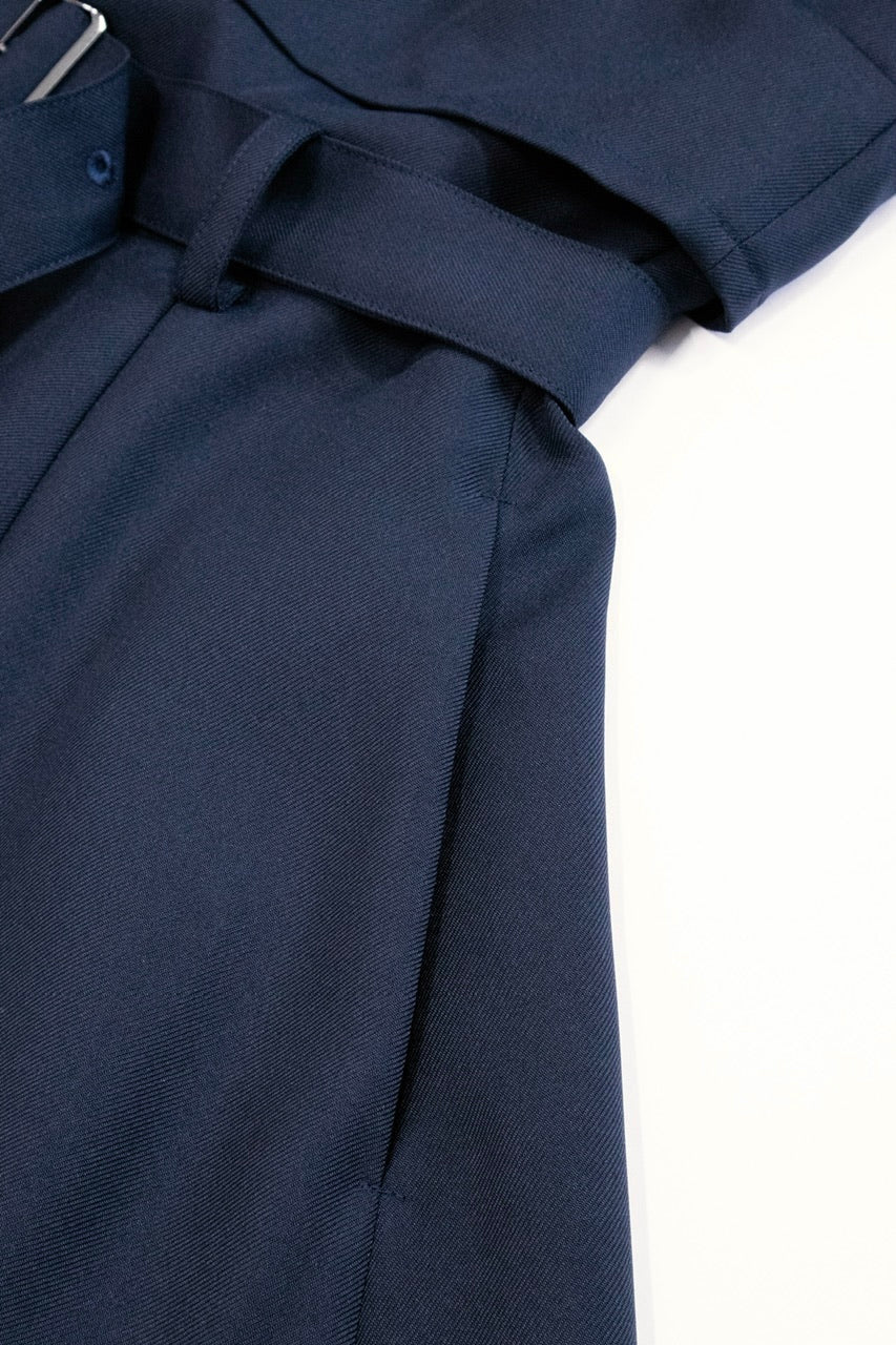 【Ruimeme】puff sleeve docking dress / navy