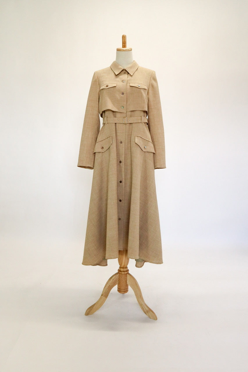 【Ruimeme】〈Manon〉docking flare dress / Beige