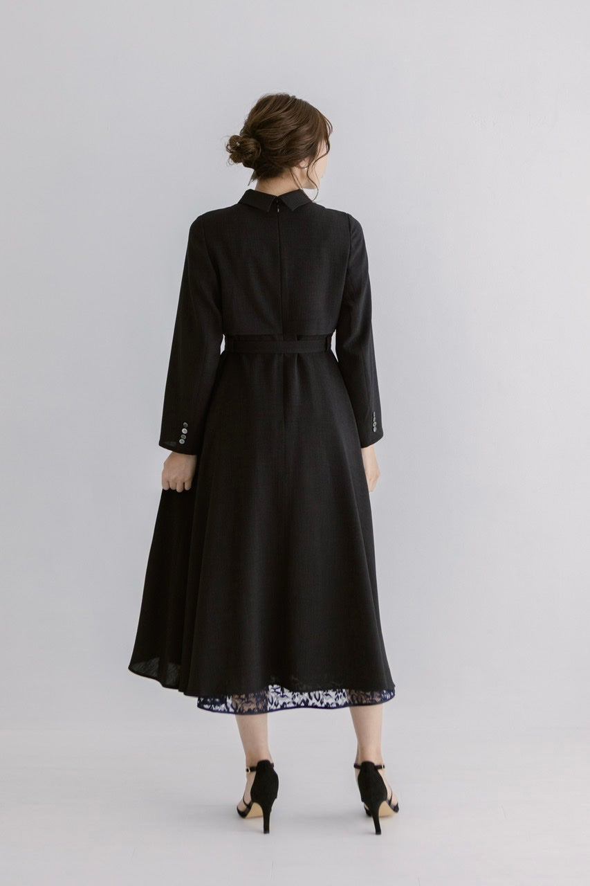 【Ruimeme】〈Manon〉docking flare dress / Black