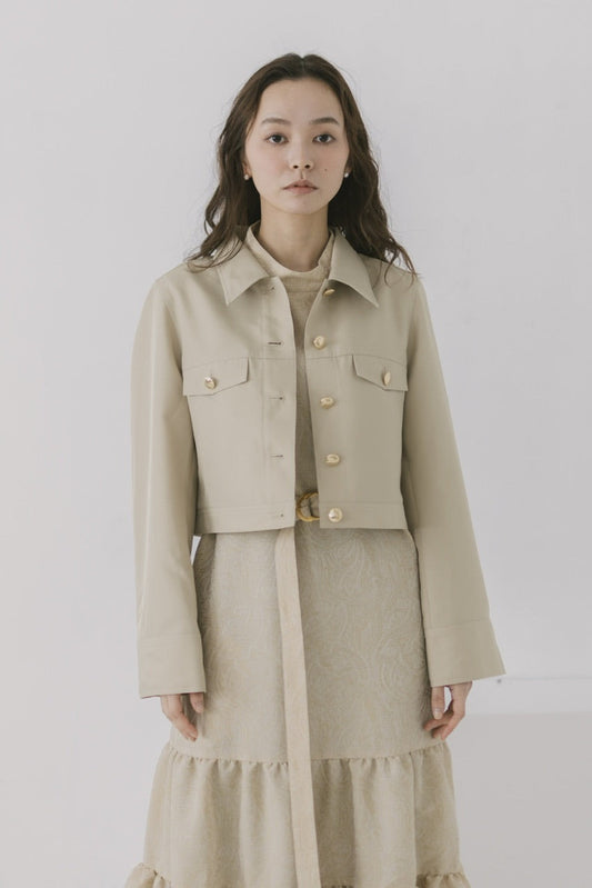 【Ruimeme】stitch cropped jacket  / beige