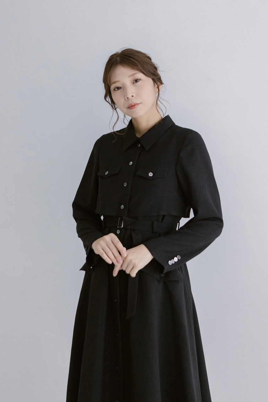 【Ruimeme】〈Manon〉docking flare dress / Black