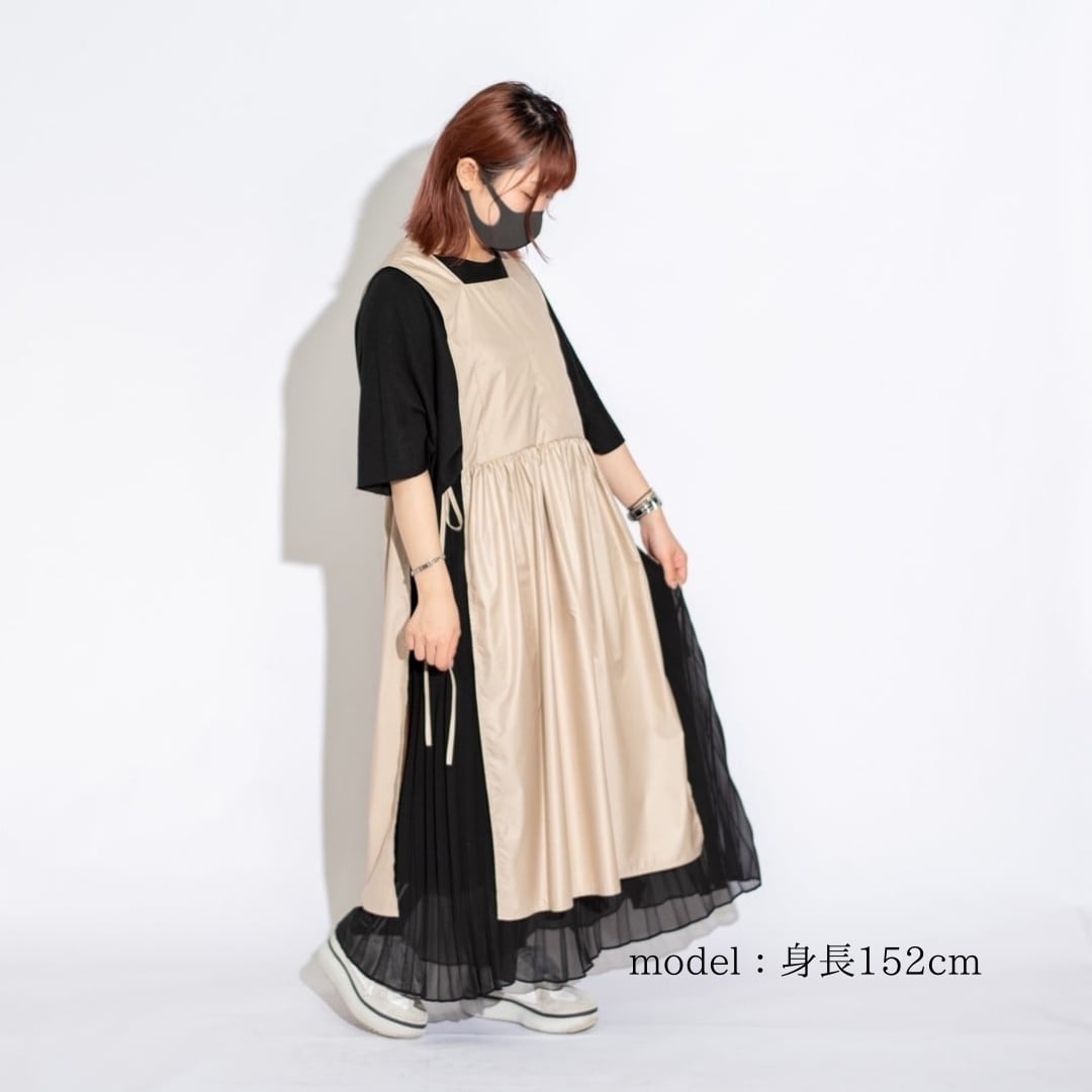 【ValleyMODE】SALE♡サイドリボンエプロンドレス Beige