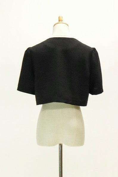 【Ruimeme】no collar bolero jacket / black