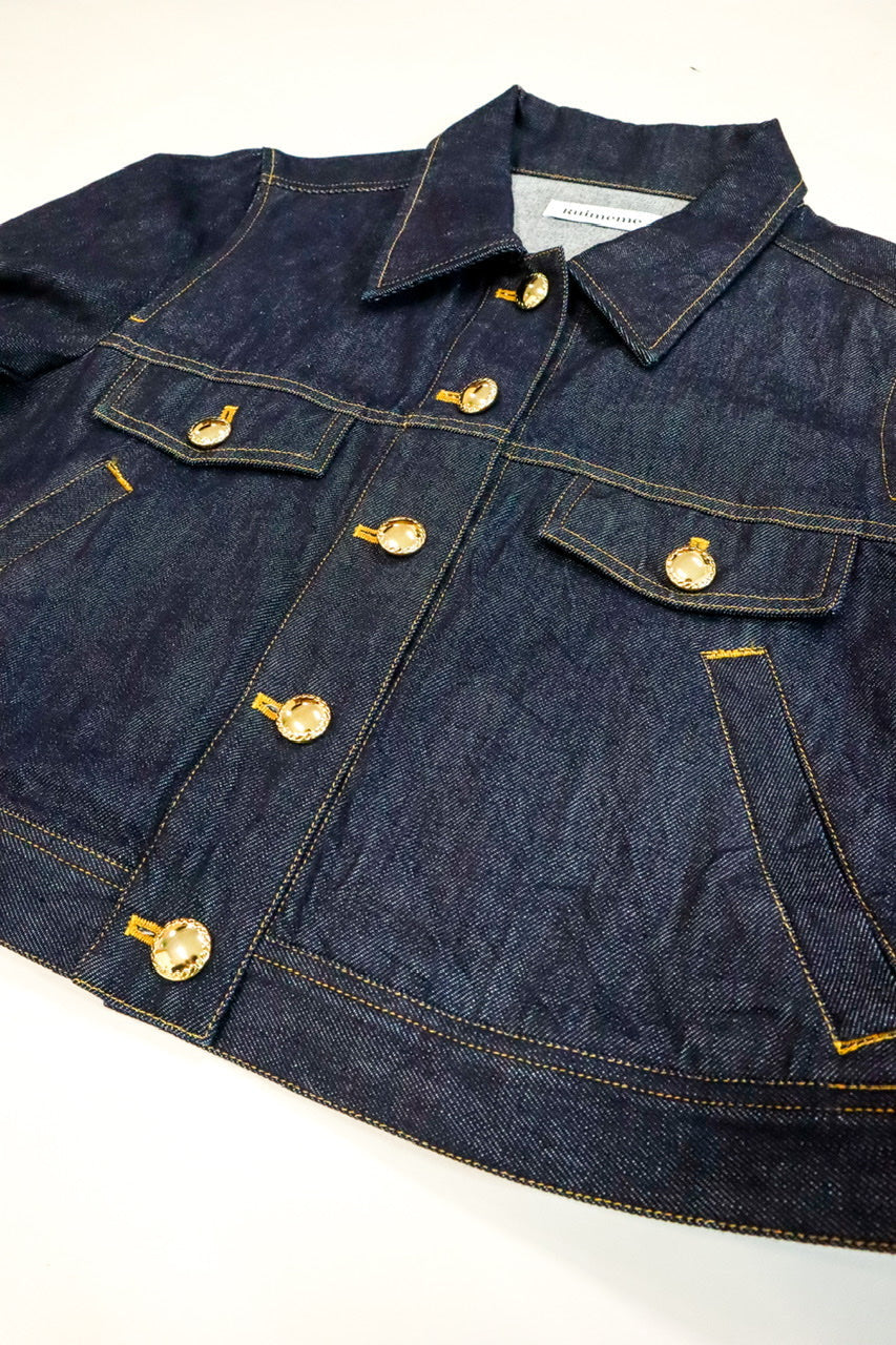 【Ruimeme】stitch cropped jacket  / indigo