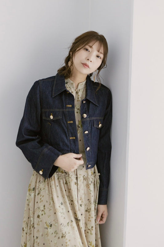 【Ruimeme】stitch cropped jacket  / indigo