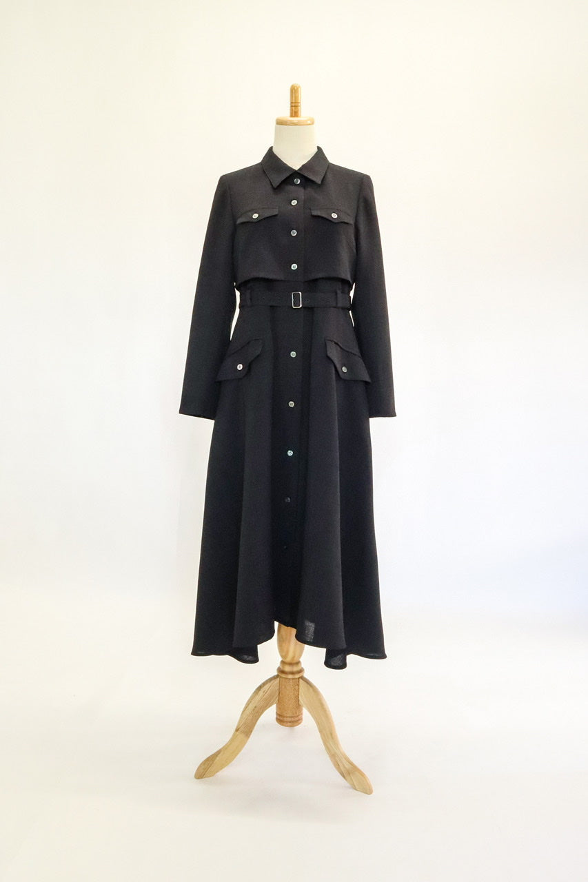 【Ruimeme】〈Manon〉docking flare dress / Black