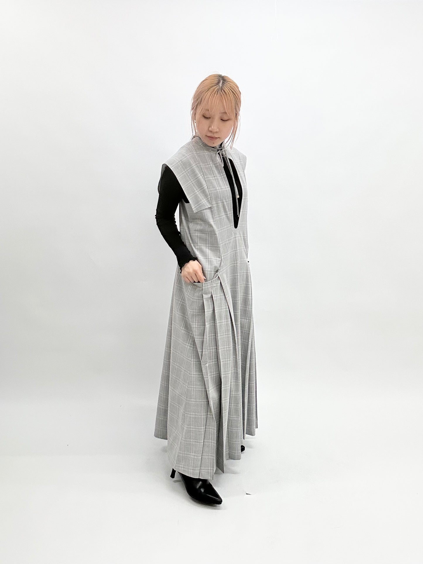 【jesh】Tuck Dress / Gray