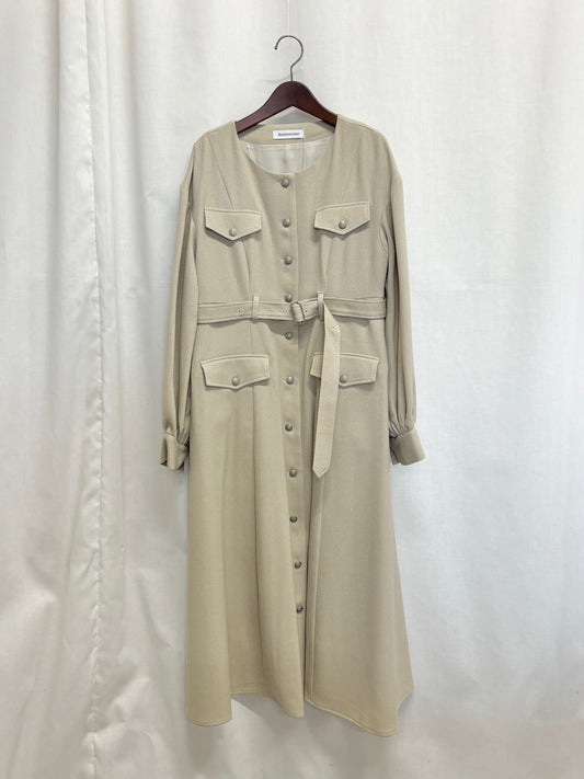 【SAMPLE】woolco tweed dress / beige