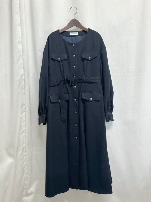 【SAMPLE】woolco tweed dress / navy