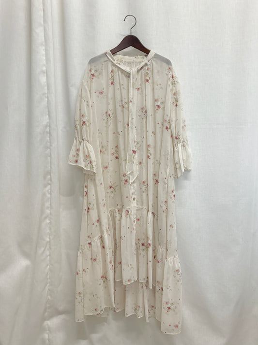 【SAMPLE】"memories of petals" yoryu flower gather dress / ivory