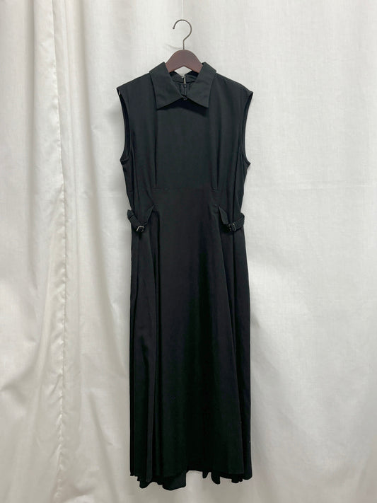 【SAMPLE】waist belt shirt collar dress / black