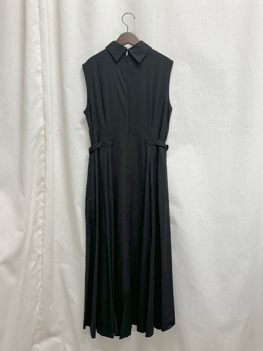 【SAMPLE】waist belt shirt collar dress / black