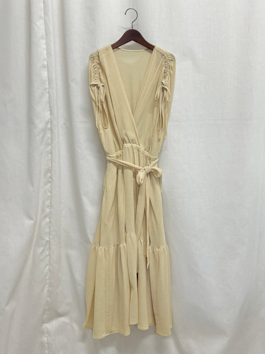 【SAMPLE】cache coeur gather dress / cream yellow