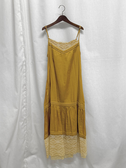 【SAMPLE】flower lace camisole dress / mustard yellow