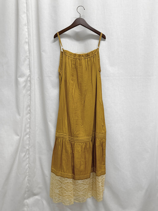 【SAMPLE】flower lace camisole dress / mustard yellow