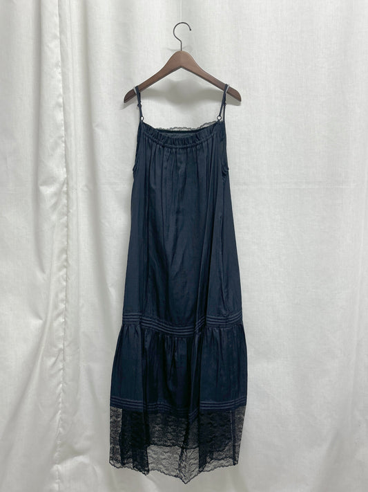 【SAMPLE】flower lace camisole dress / navy