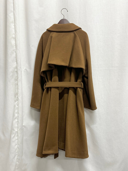 【SAMPLE】melton poncho coat / russet brown