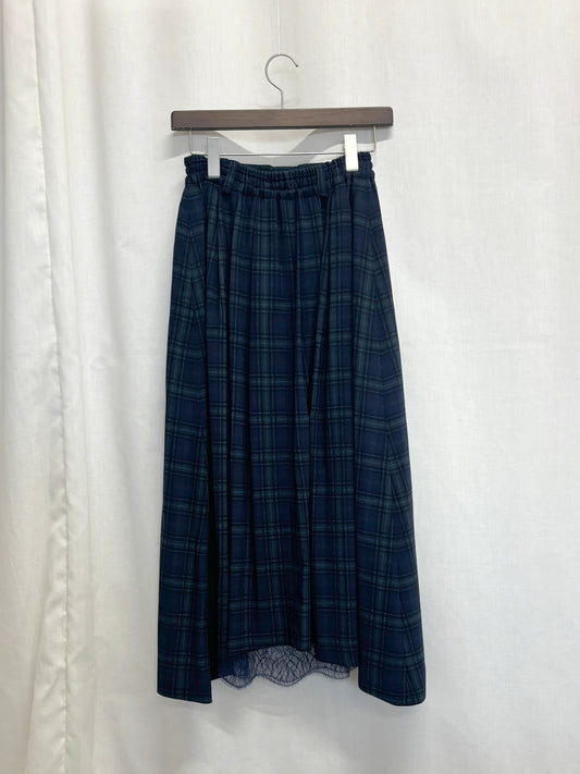 【SAMPLE】Armelle tuck skirt / navy check（1st sample）