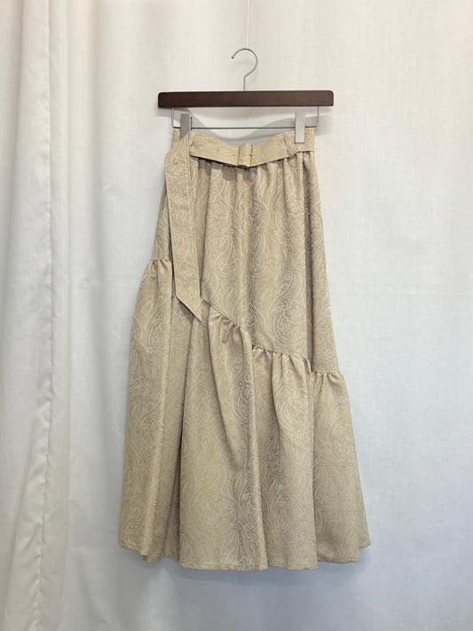 【SAMPLE】〈Mila〉asymmentry gathered skirt / cream beige