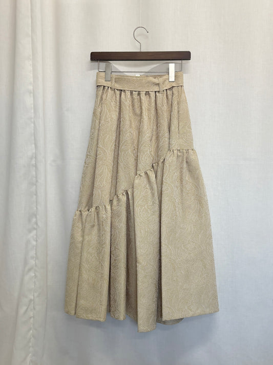 【SAMPLE】〈Mila〉asymmentry gathered skirt / cream beige