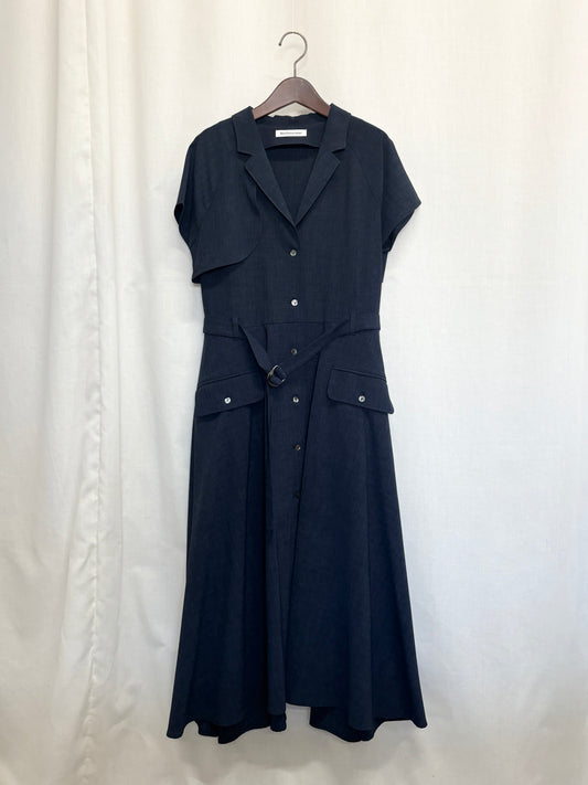 【SAMPLE】〈Renée〉tailored collar dress / navy