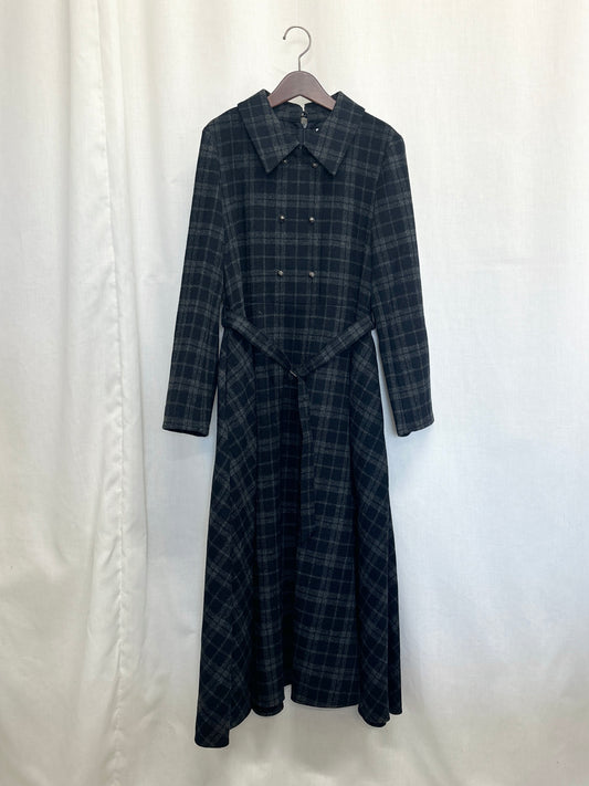 【SAMPLE】〈Noémie〉double button dress  / navy