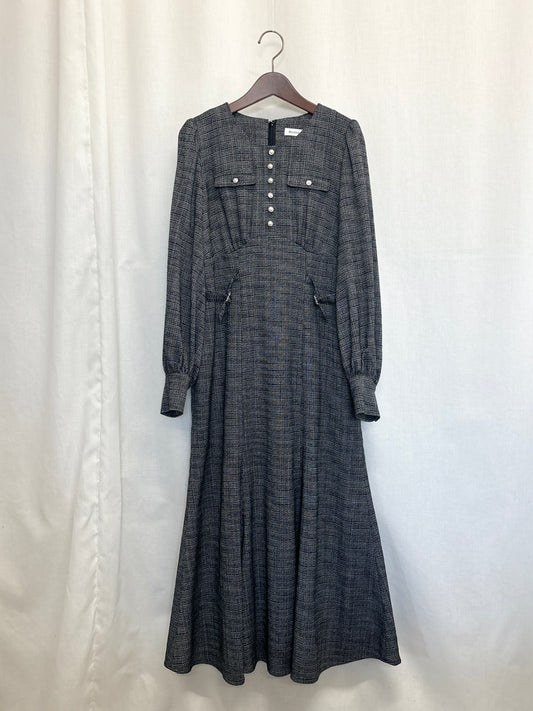 【SAMPLE】tweed mermaid dress / black