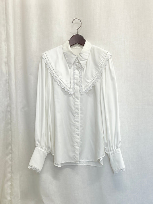 【SAMPLE】falling collar blouse / off white