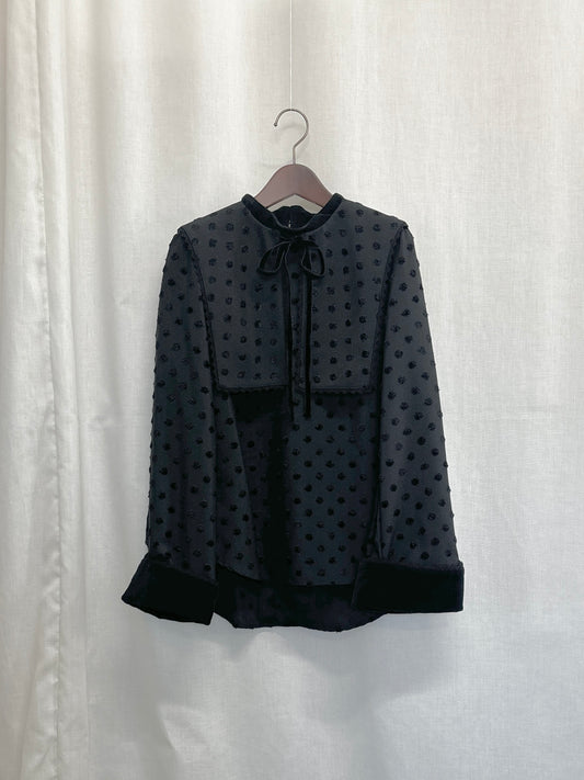 【SAMPLE】〈Laurence〉attached collar blouse / black