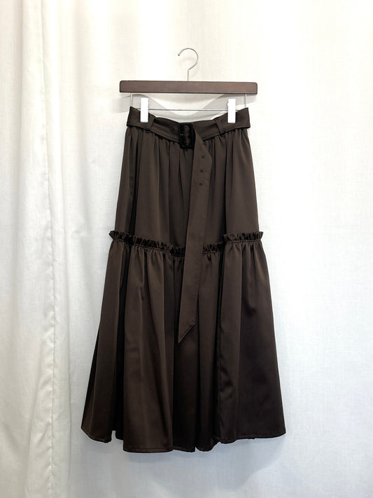 【SAMPLE】〈Fleur〉gather tiered skirt / brown