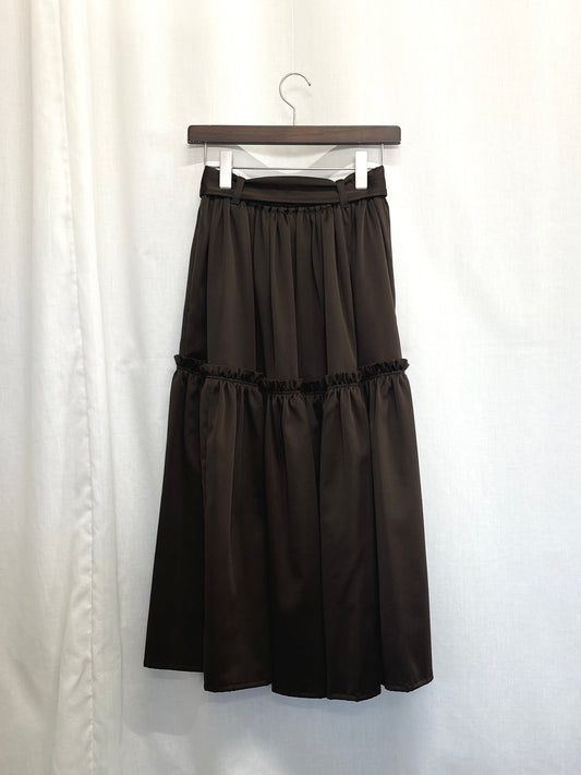 【SAMPLE】〈Fleur〉gather tiered skirt / brown