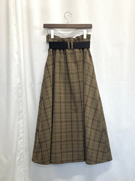 【SAMPLE】trench flare skirt / brown