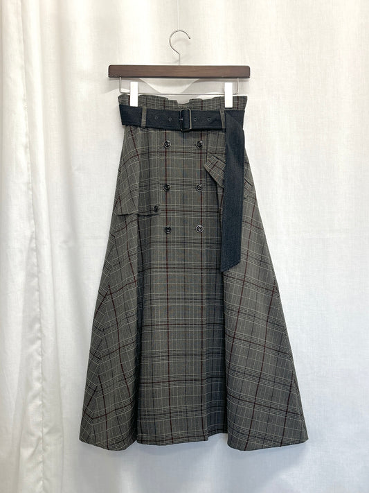 【SAMPLE】trench flare skirt / gray