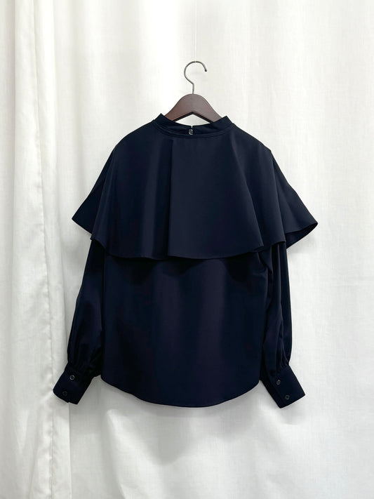 【SAMPLE】cape blouse / navy