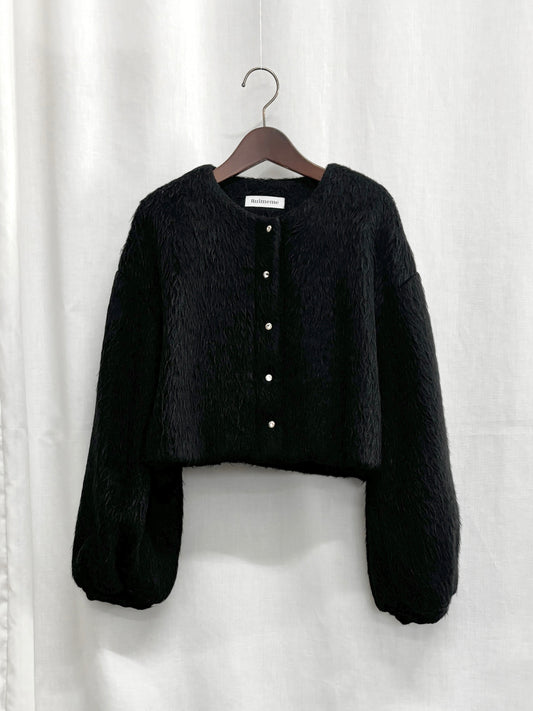 【SAMPLE】short shaggy jacket / black