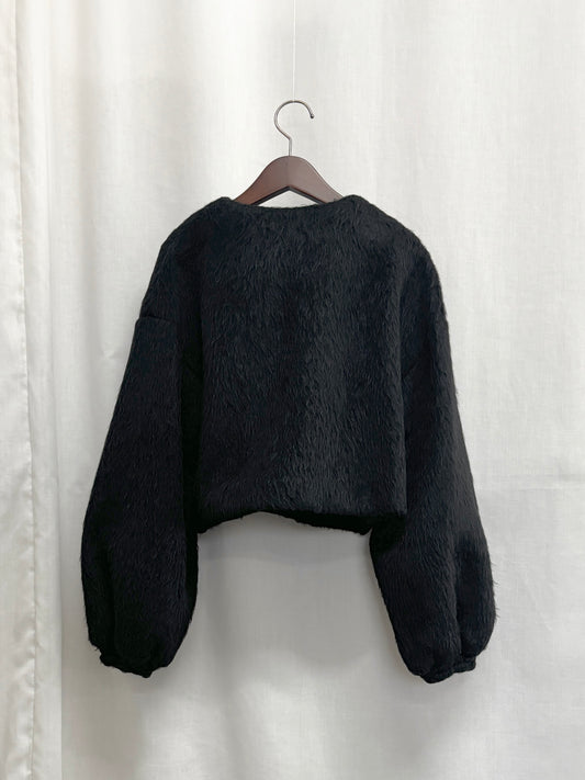 【SAMPLE】short shaggy jacket / black