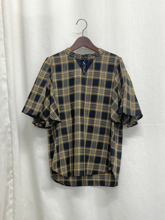 【SAMPLE】stand collar blouse / navy check