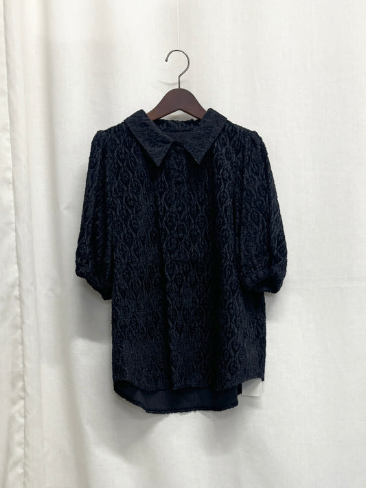 【SAMPLE】shibafu jacquard polo shirt / navy