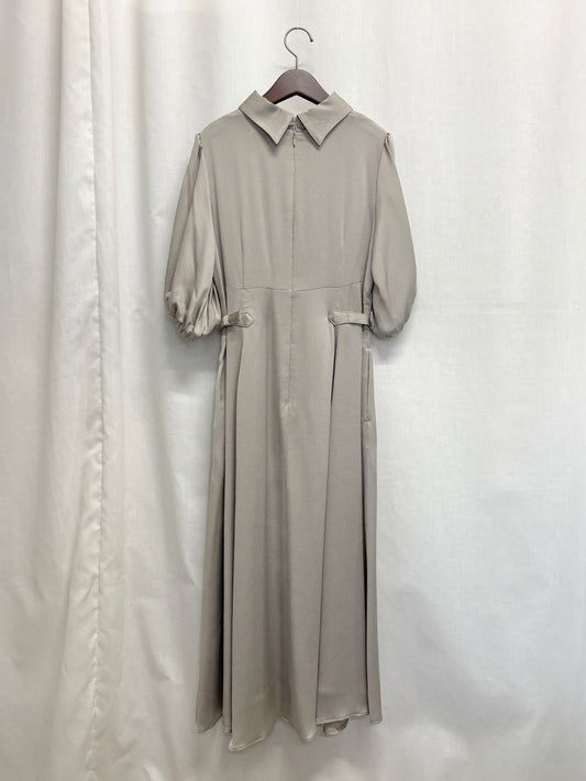 【SAMPLE】waist puff sleeve dress / greige