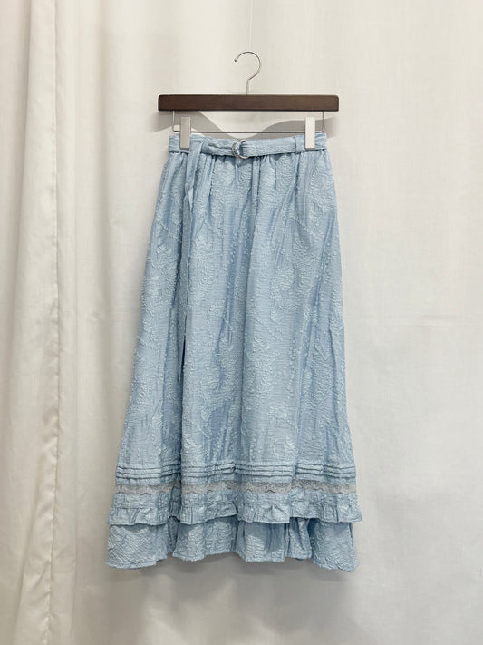 【SAMPLE】frill tiered skirt / powder blue