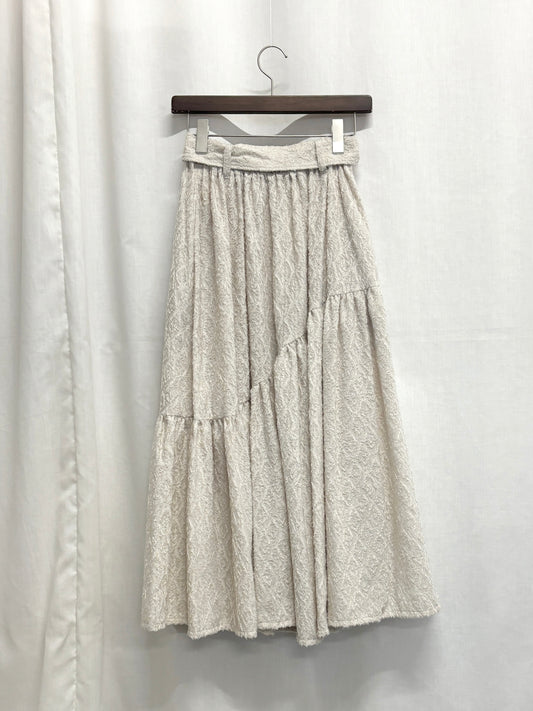 【SAMPLE】〈Mila〉shibafu jacquard gathered skirt / ecru