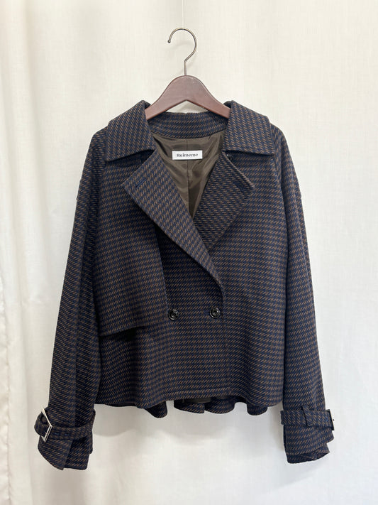 【SAMPLE】short trench coat / navy（千鳥）