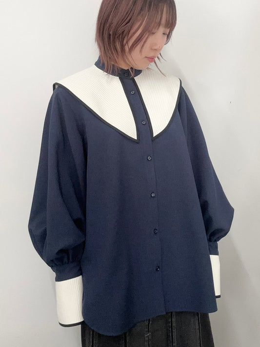 【jesh】Middy collar blouse / Navy