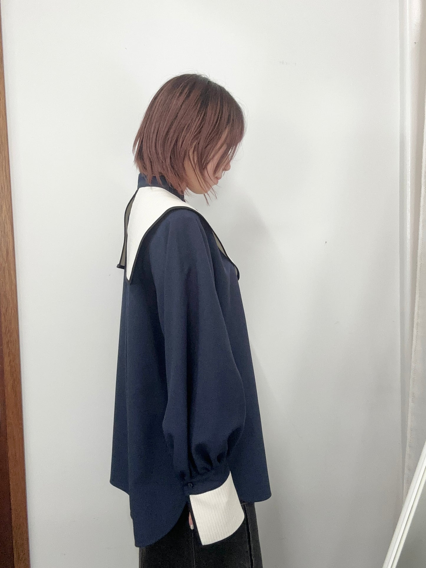 【jesh】Middy collar blouse / Navy