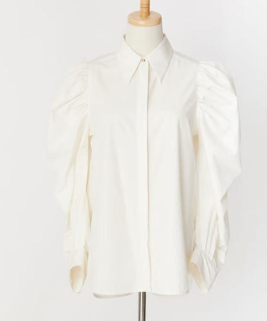 【jesh】Gather Blouse / White