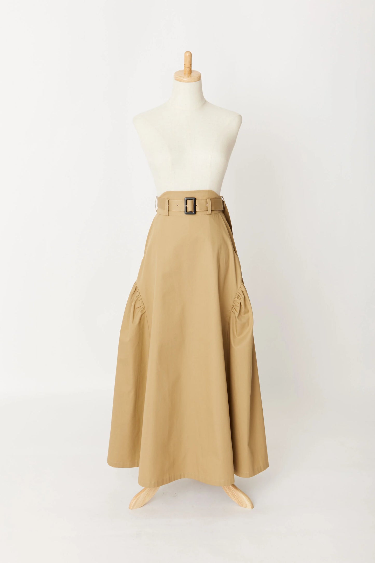 【jesh】Gather High Waist Skirt	/ Beige