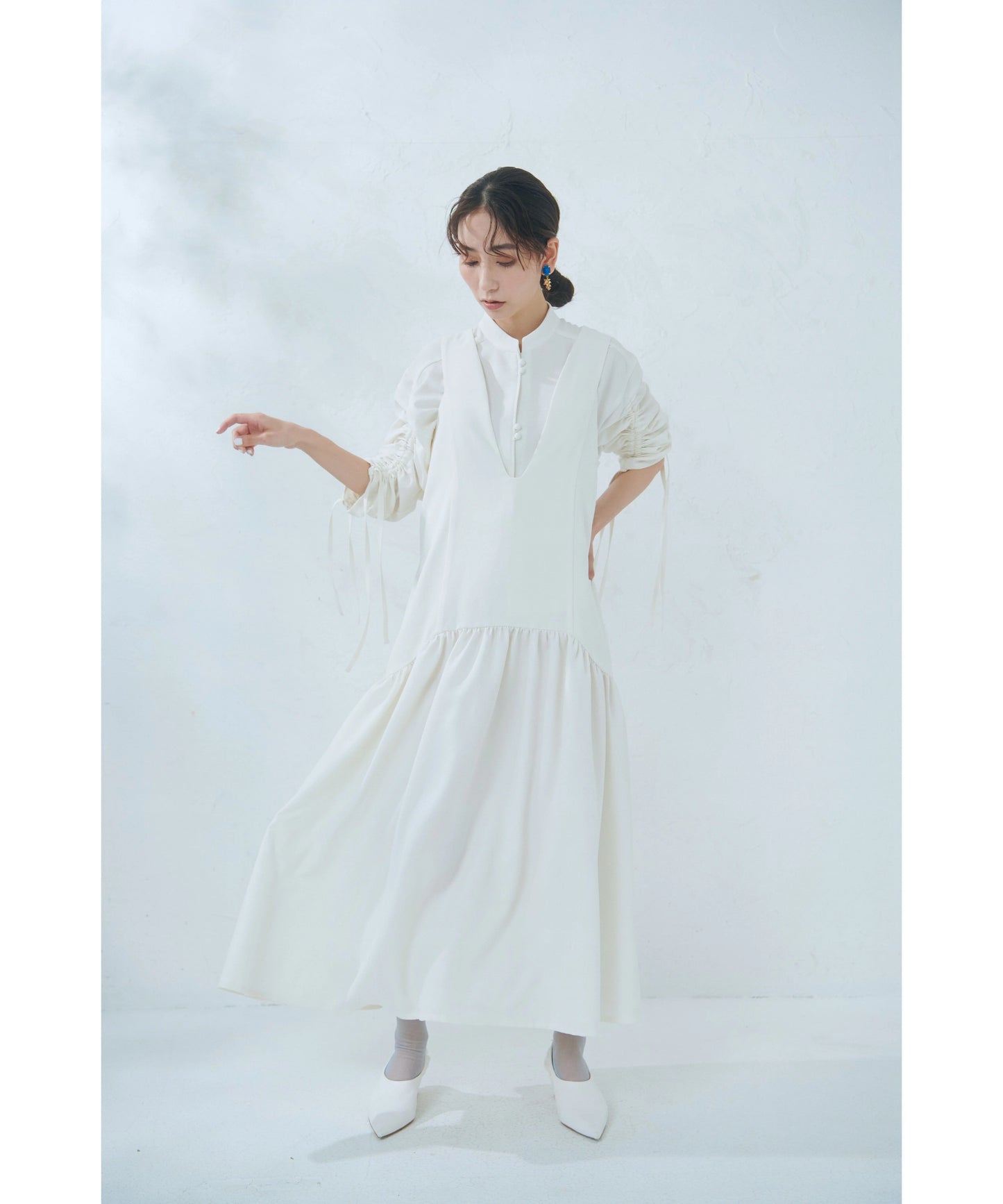 【jesh】Gather Camisole Dress / Ecru