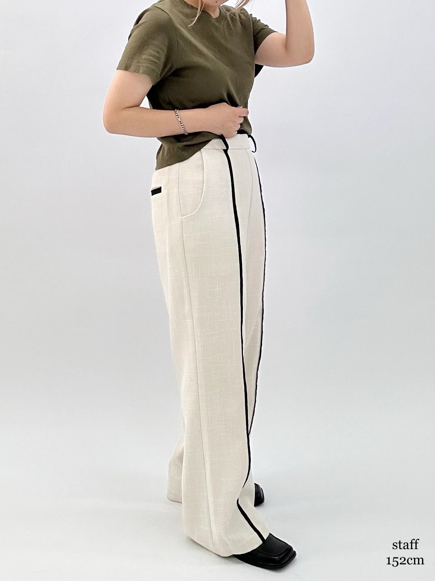 【jesh】Piping pants / Ecru